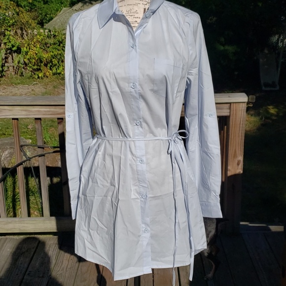 Long sleeved shirt dress with pockets - Picture 3 of 3